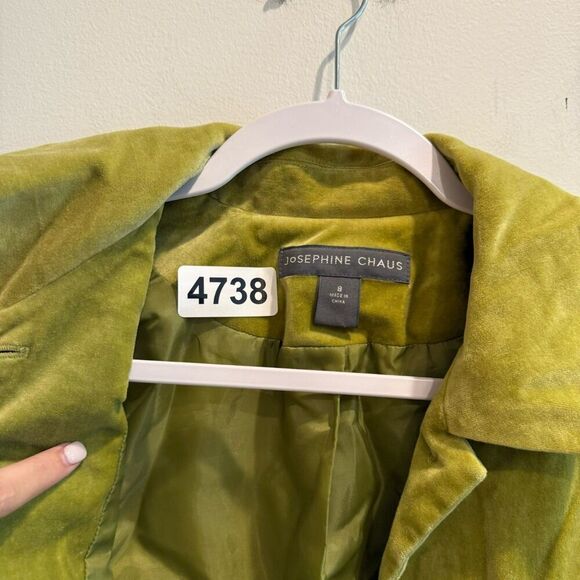 Josephine Chaus Womens Green Blazer 8 Button Up Velvet Classic Colorful Y2K - Picture 6 of 6